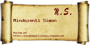 Mindszenti Simon névjegykártya